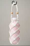 Macrame Bottle Holder - Short Pink Bottle
