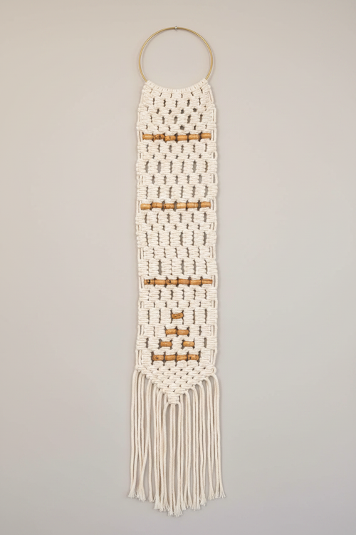 BoHo Wall Hanging 12" - Warm Gray Background