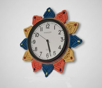 Macrame Wall Clock Decor